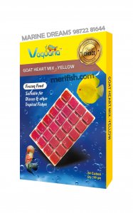 VAQUARIA FROZEN GOAT HEART MIX - YELLOW FOOD 100GM (24 CUBES)