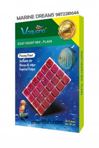 VAQUARIA FROZEN GOAT HEART MIX - PLAIN FOOD 100GM (24 CUBES)