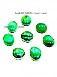 NEON GREEN HALF ROUND  GLASS STONES 1 KG