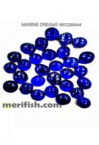 BLUE SHINE HALF ROUND GLASS STONES 1 KG