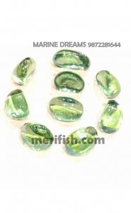YELLOW GREEN TRANSPEARANT DOUBLE SHADE GLASS STONES 1 KG