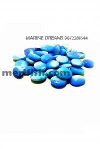 SKY BLUE HALF ROUND GLASS STONES 1 KG